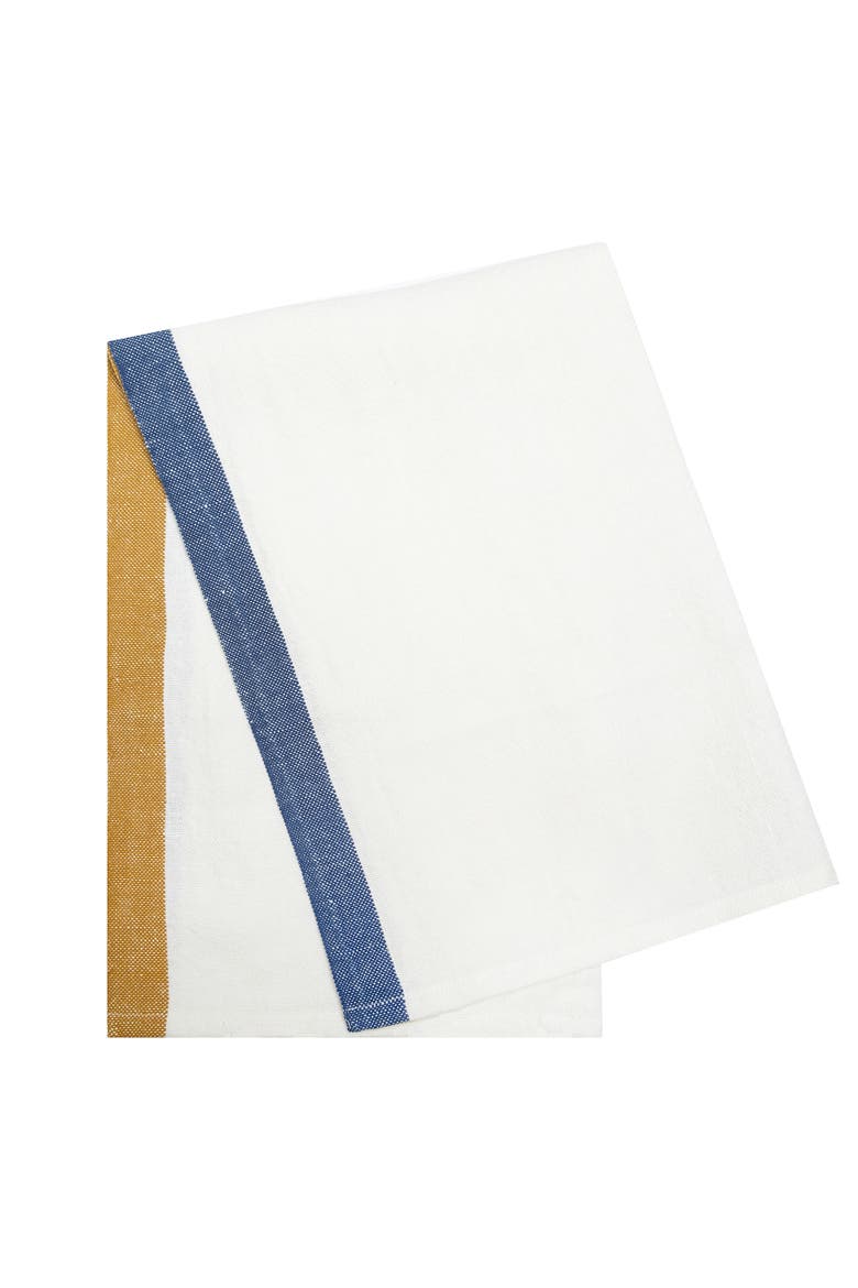 Paris White Tea Towels - Set of 2, Alternate, color, Blue, Mustard 20" x 30"