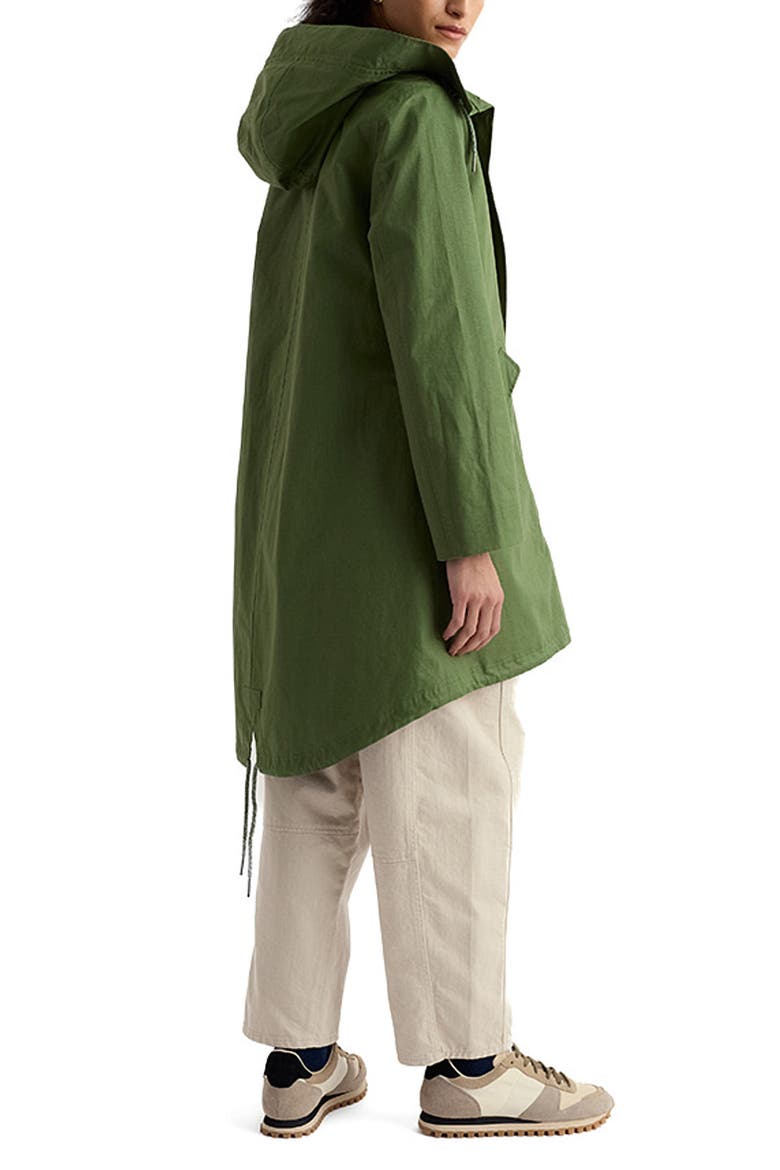 Seafaring Waterproof Linen & Cotton Hooded Coat, Alternate, color, HEATH