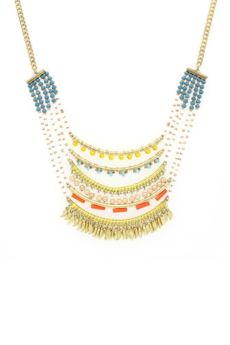 Johana Layer Necklace, Main, color, ANTIQUE GOLD / MULTI