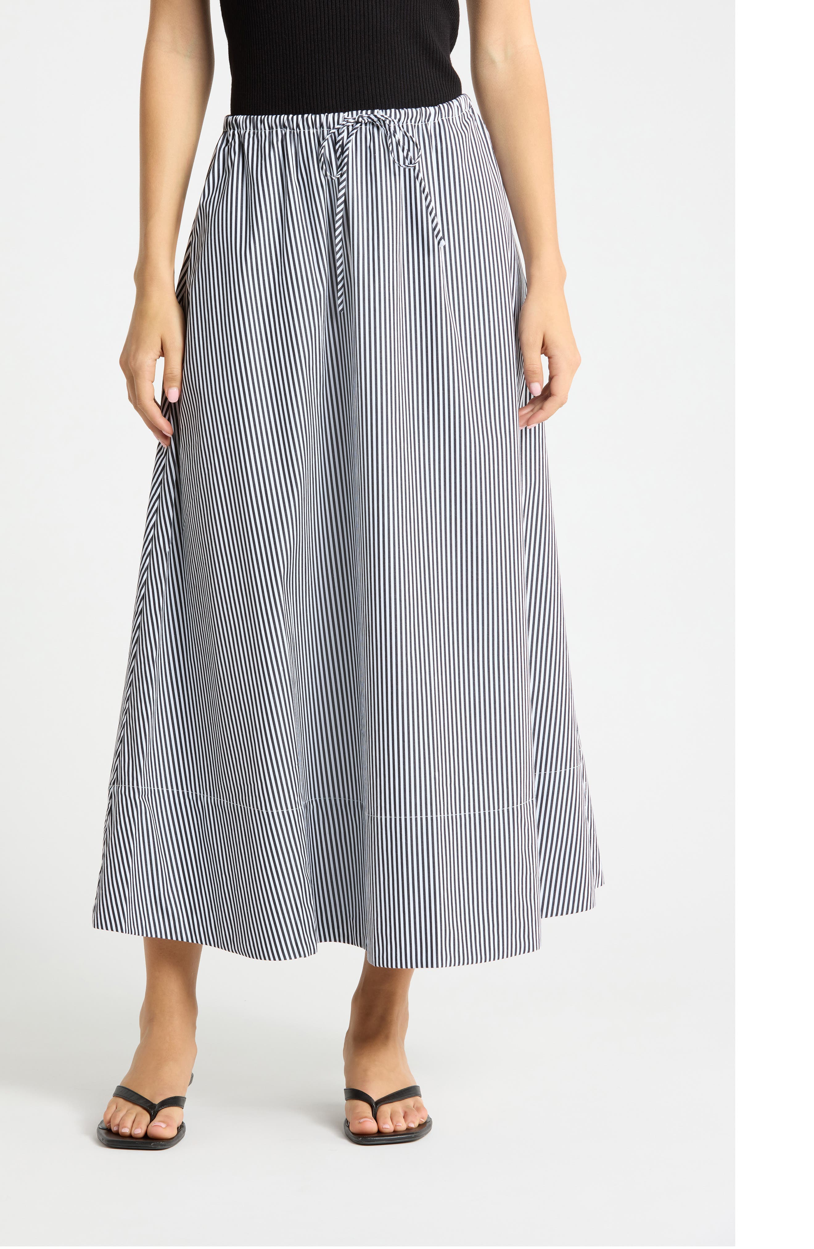Mini Yarn Dyed Stripe Maxi Skirt