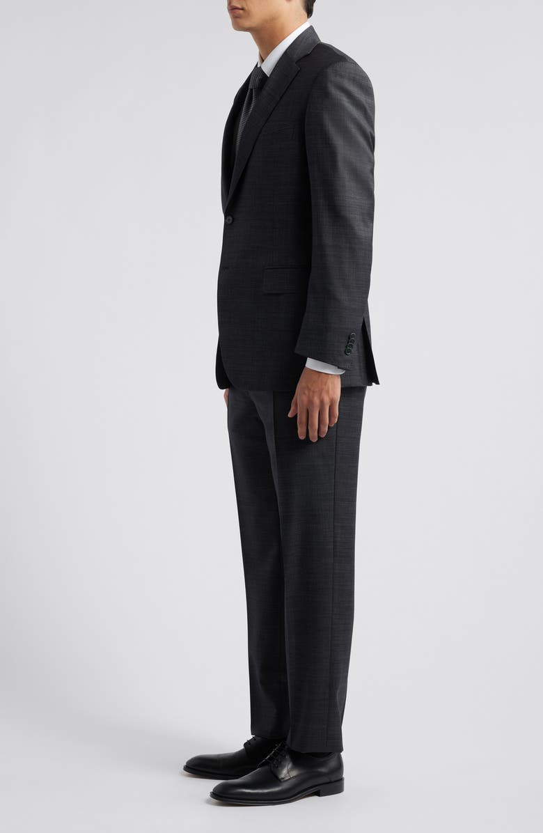 Canali Siena Regular Fit Dark Grey Slub Wool Suit, Alternate, color, Charcoal