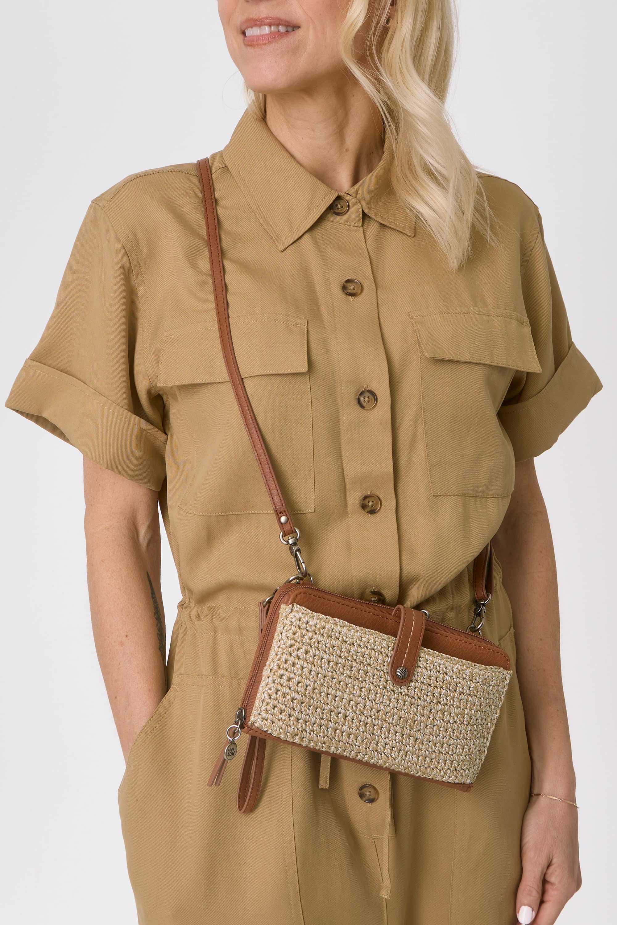 Iris Smartphone Crossbody Bag, Alternate, color, Bamboo Static