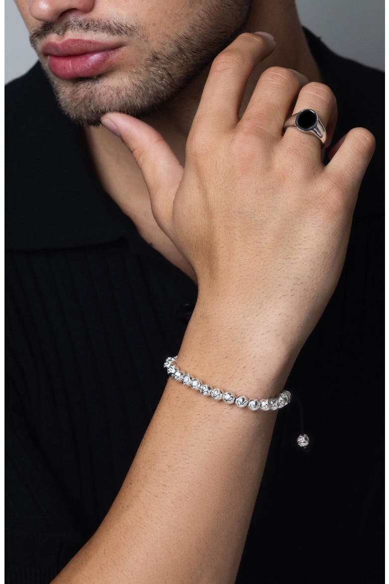 Sterling Silver Beaded Bracelet, Alternate, color, Silver