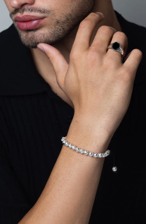 Nialaya Sterling Silver Beaded Bracelet In Silver