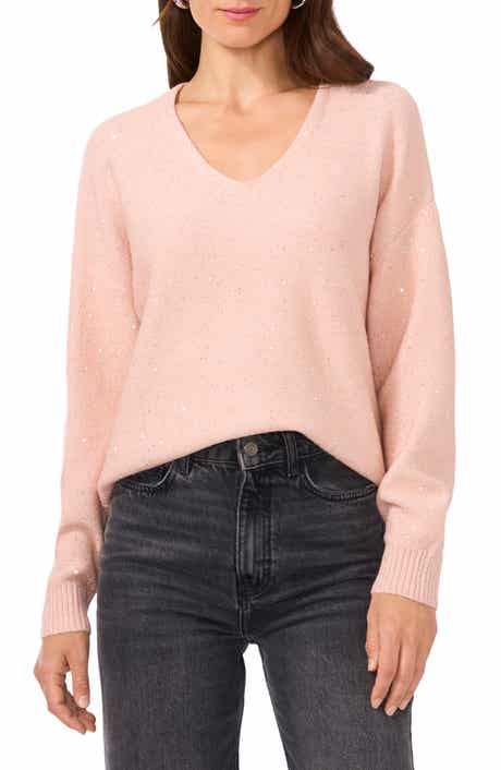 Sequin Detail V-Neck Sweater