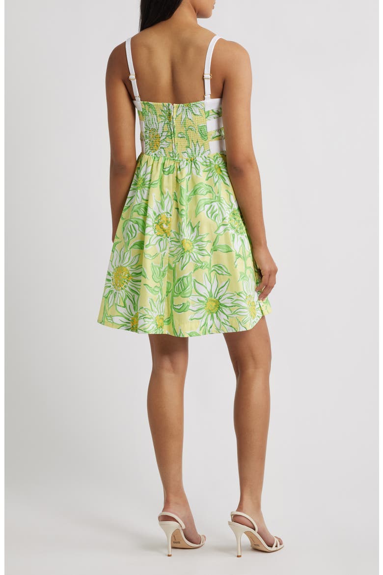 Cheri Floral Cotton Fit & Flare Minidress, Alternate, color, LIMONCELLO SUNBELIEVABLE