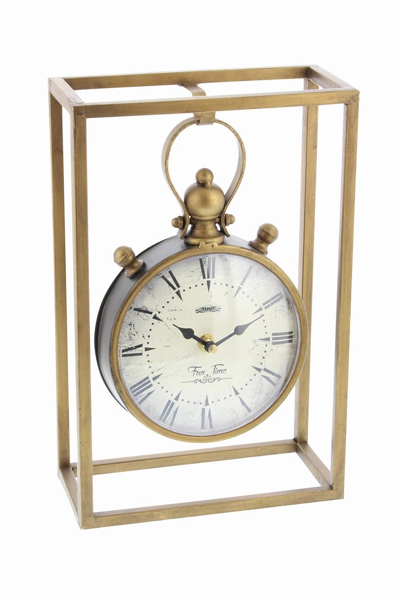 Bronze Metal Standing Stopwatch Clock, Alternate, color, BRONZE