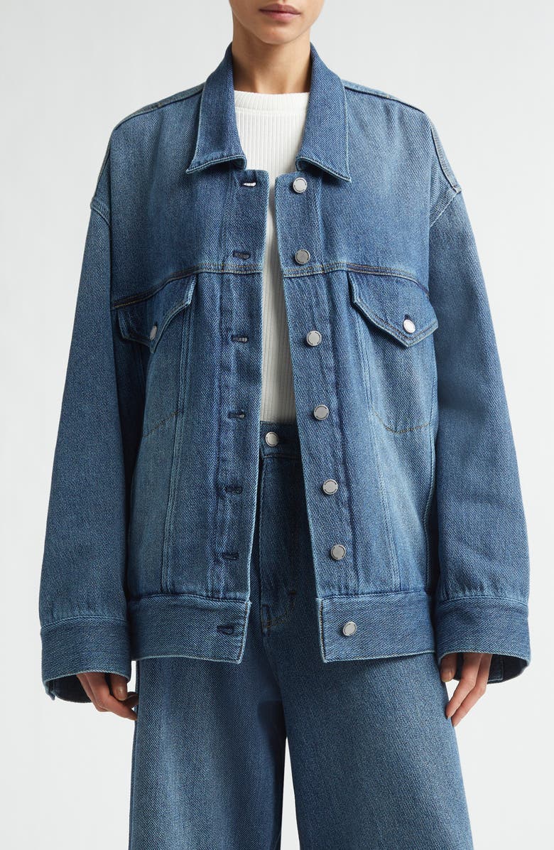 MELITTA BAUMEISTER Boxy Oversize Denim Jacket, Main, color, Blue