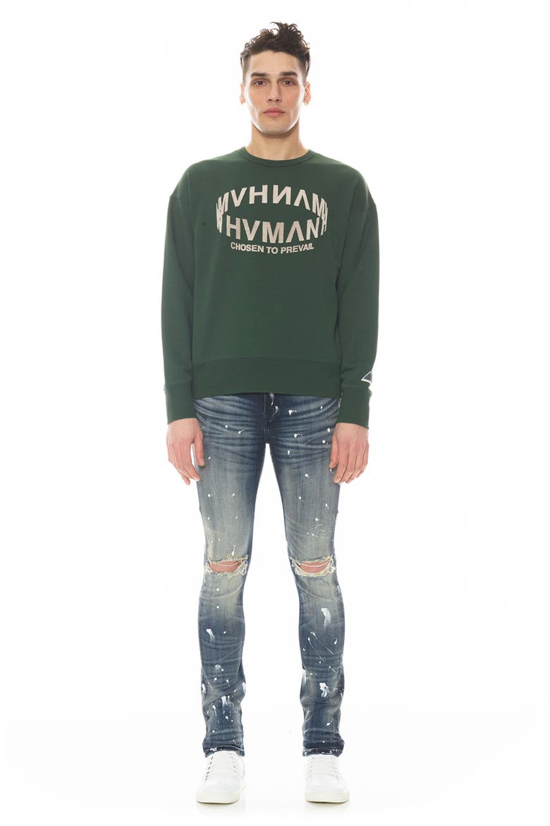 Strat Ripped Super Skinny Jeans, Alternate, color, GUAC