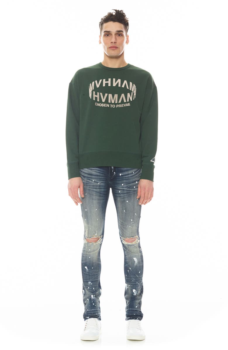 HVMAN Strat Ripped Super Skinny Jeans, Alternate, color, Guac