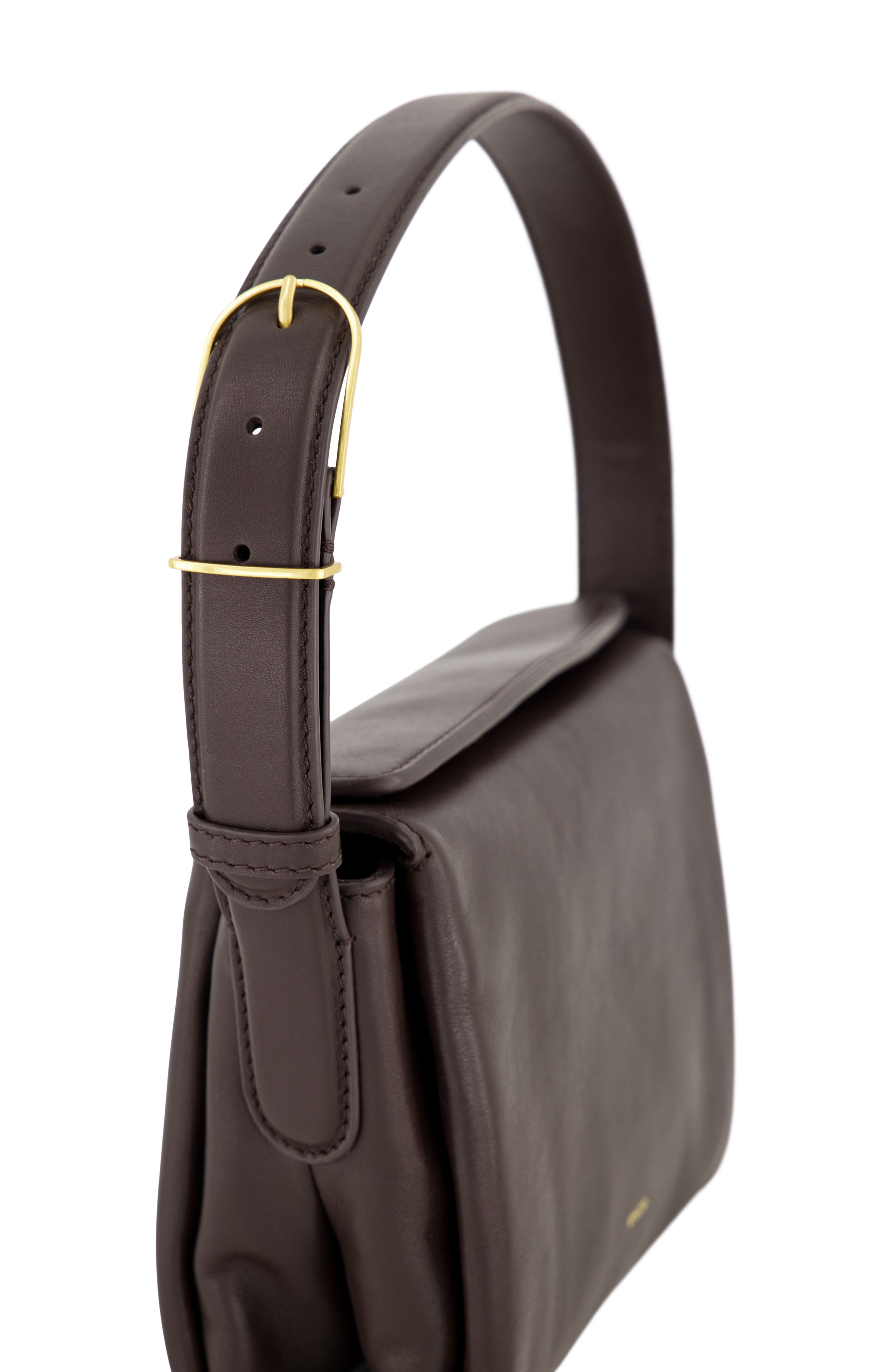Sidney Boxy Nappa Leather Shoulder Bag, Alternate, color, CACAO