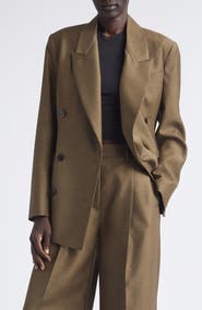 HEIRLOME Estelle Double Breasted Wool & Silk Blazer