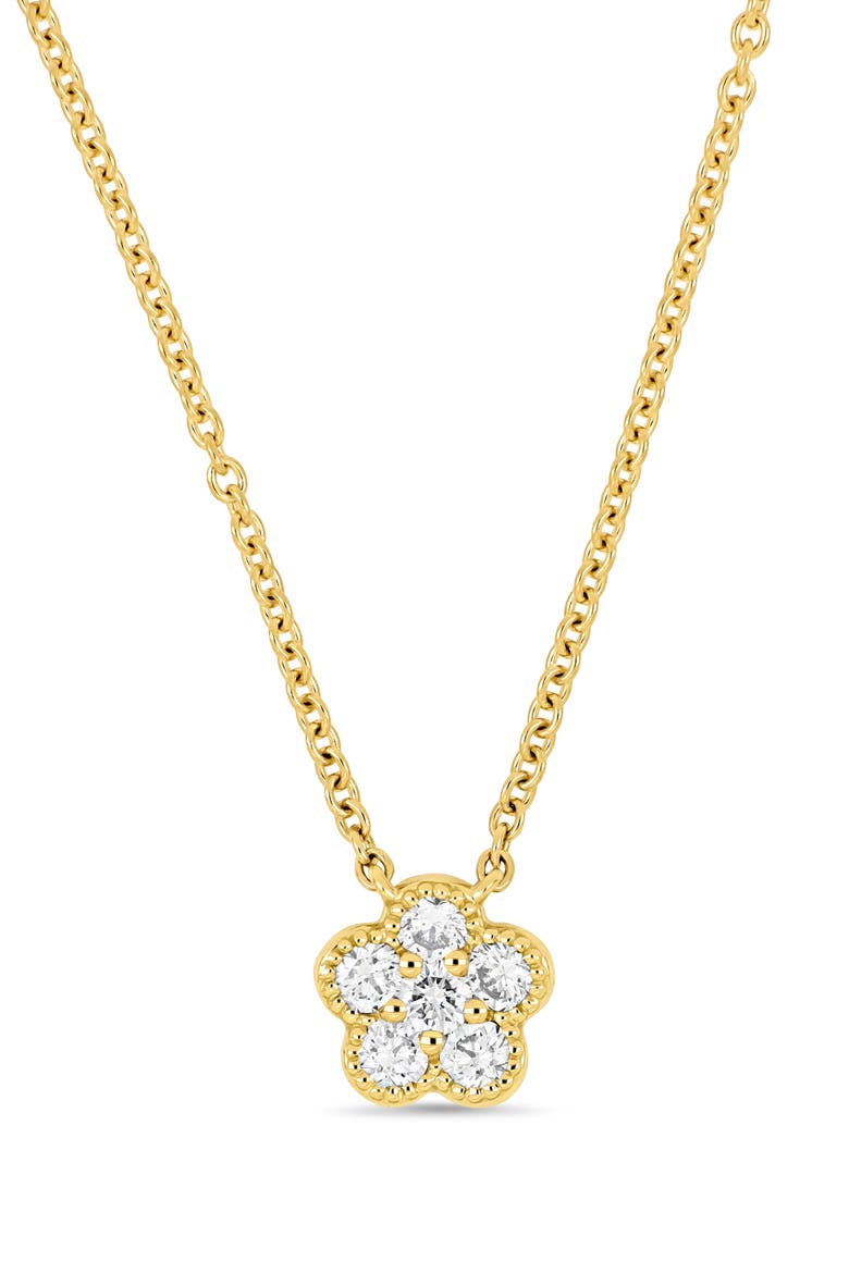 18K Gold Icon Diamond Flower Pendant Necklace (Online Trunk Show), Main, color, 18K YELLOW GOLD