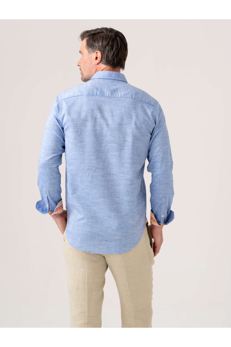 Cotton Linen Long Sleeve Shirt, Alternate, color, Deep Blue