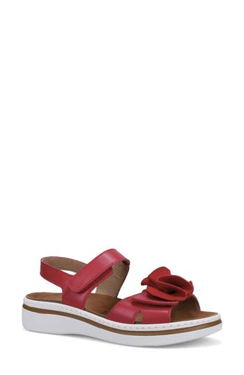 Ron White Frances Slingback Platform Wedge Sandal In Red