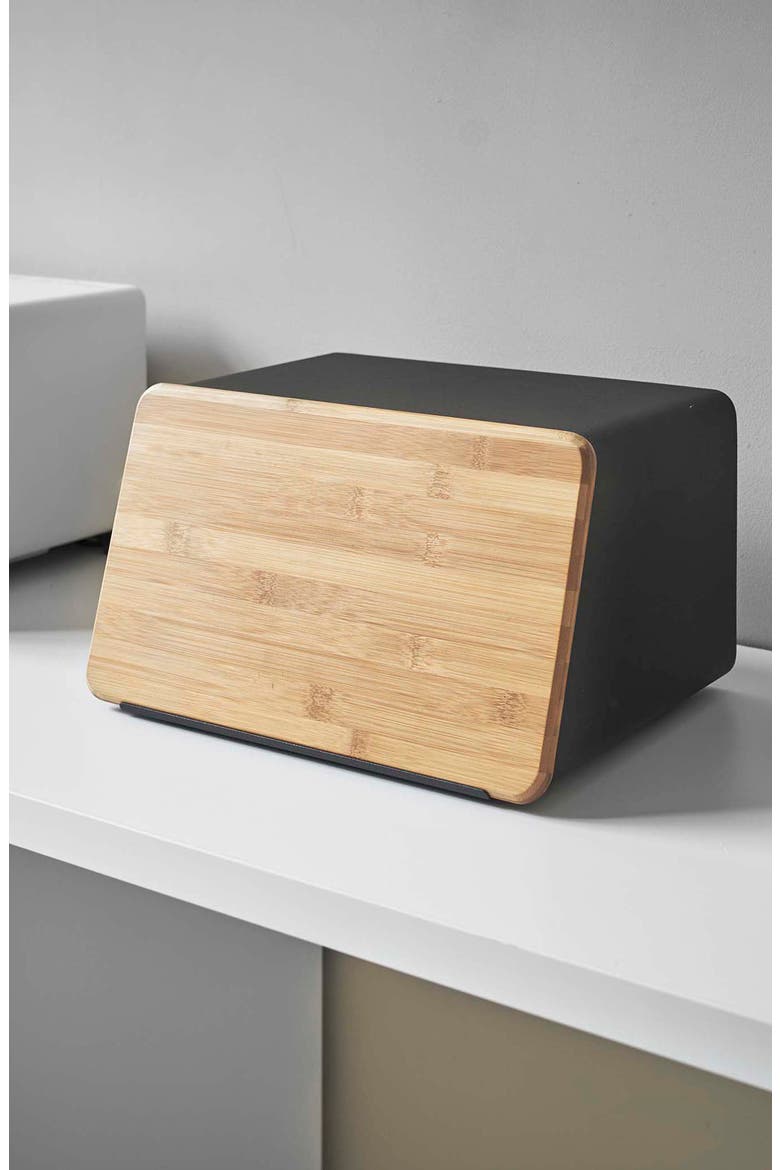 Sliding Door Bread Box, Alternate, color, BLACK
