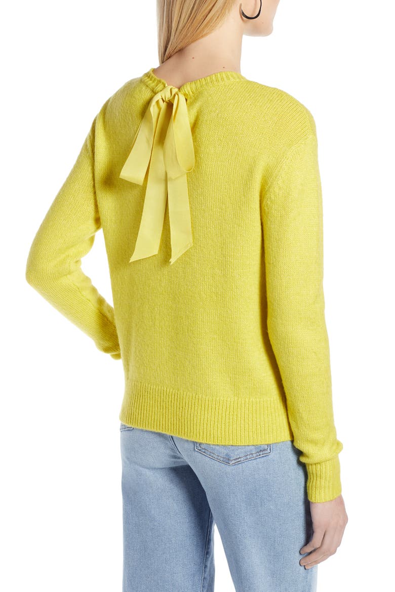 Bow Back Sweater, Alternate, color, OLIVE WARM