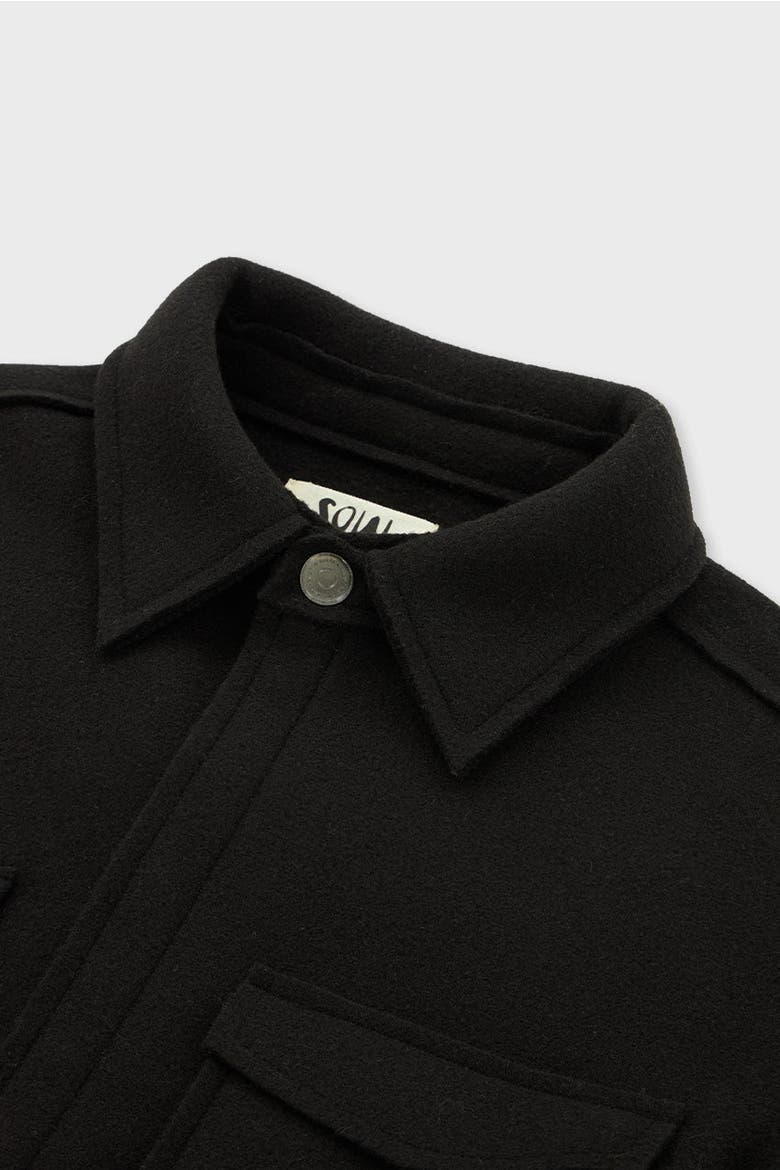 Black Sustainable Boxy Shirt Jacket Kids, Alternate, color, Black