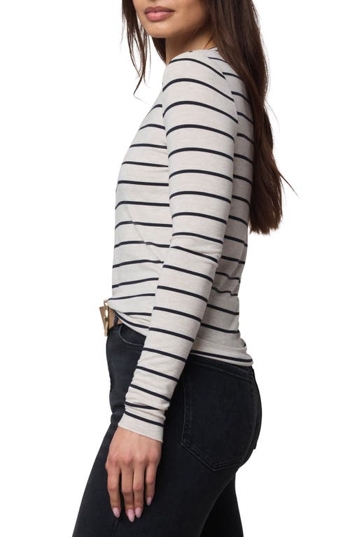 Splendid Stripe Long Sleeve Tee In Neutral