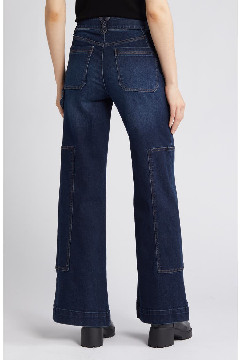 'Ab'Solution High Waist Wide Leg Carpenter Jeans, Alternate, color, INDIGO