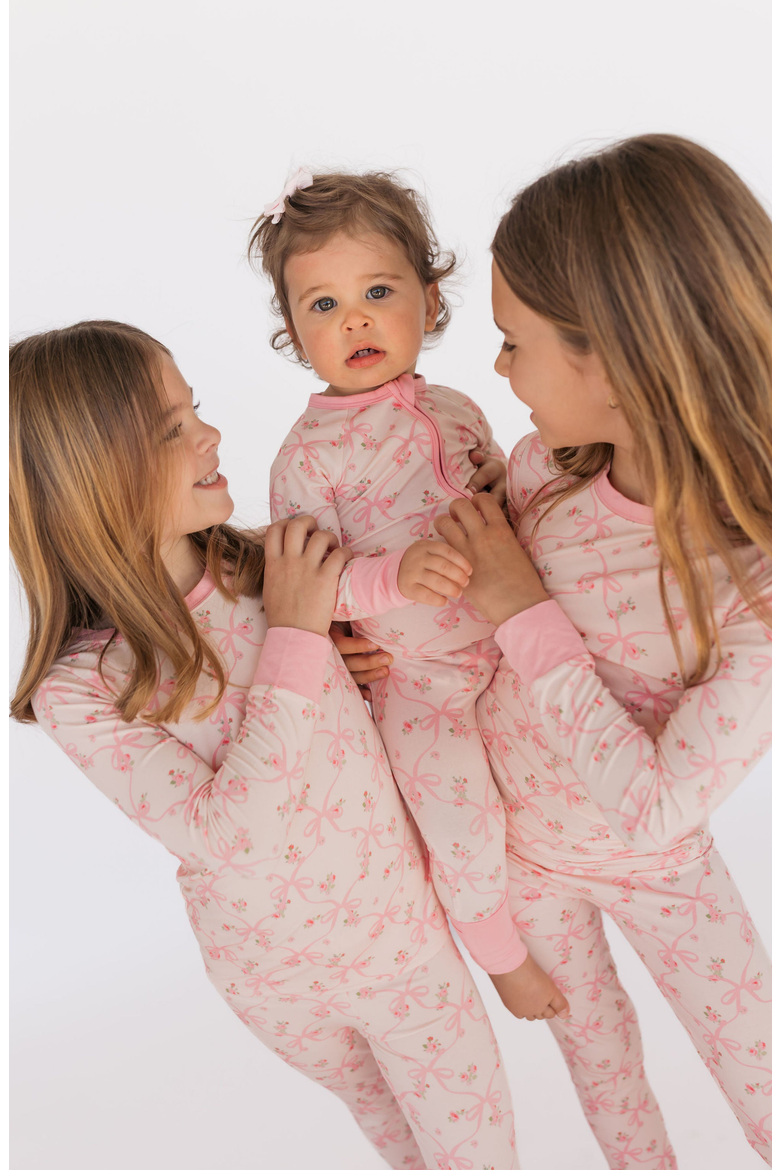 Rosie Bow Two Piece Set, Alternate, color, Blush Pink / Bow