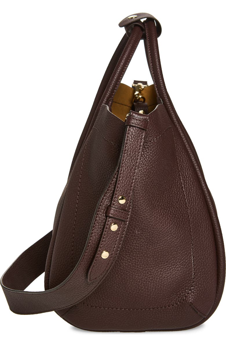 Max Mara Marine Grained Leather Tote, Alternate, color, Bordeaux