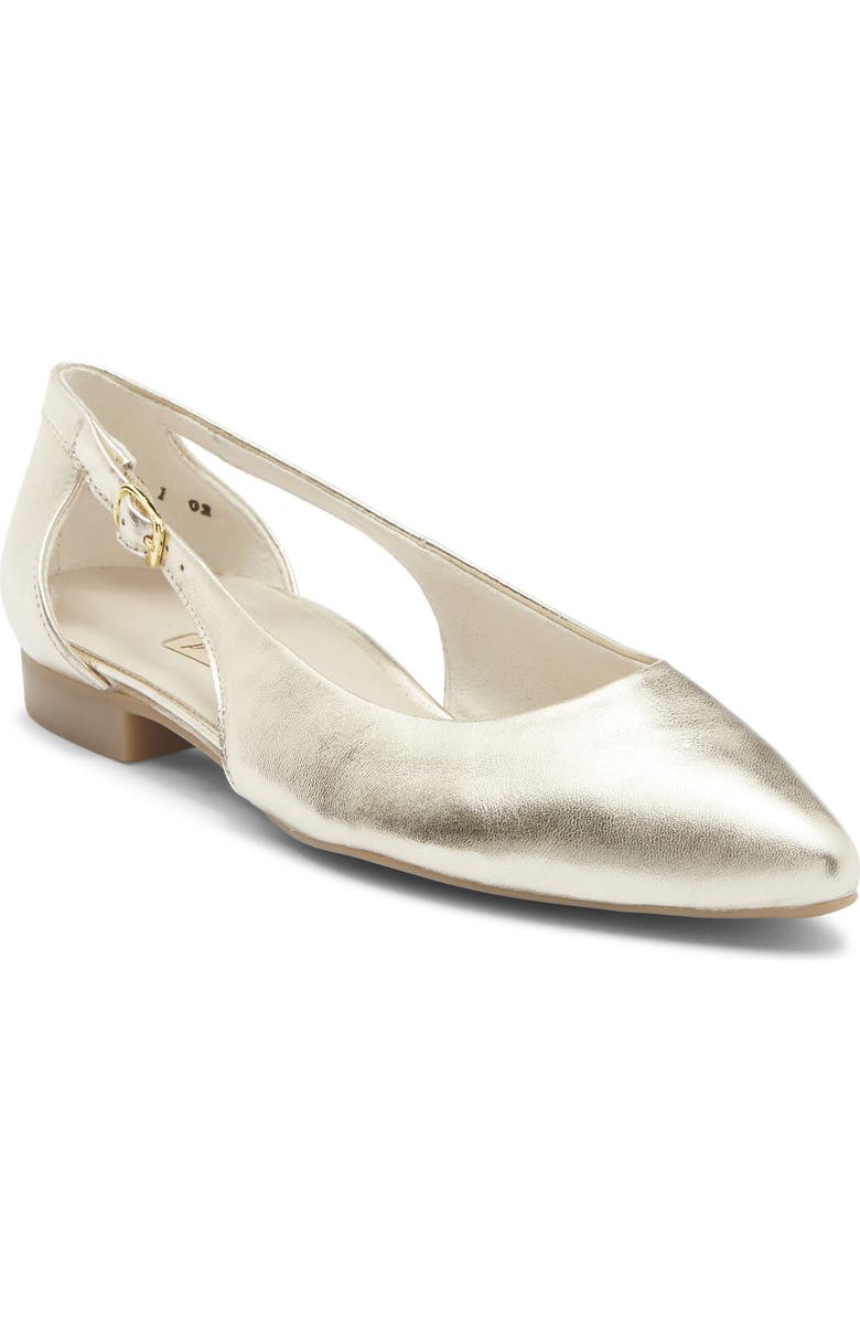 Paul Green Rica Pointed Toe Flat, Main, color, Platino Metallic Nappa