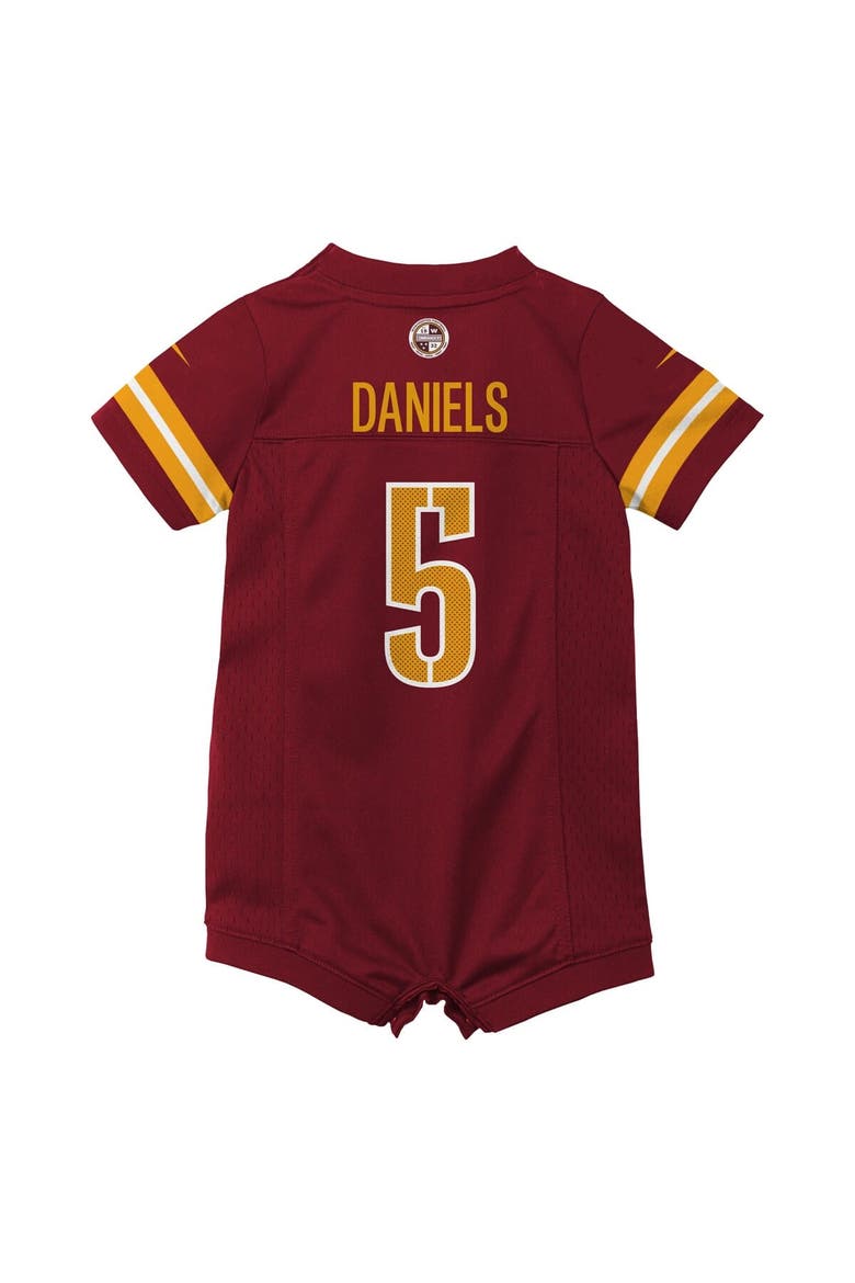 Newborn & Infant Nike Jayden Daniels Burgundy Washington Commanders Game Romper Jersey, Alternate, color, Burgundy