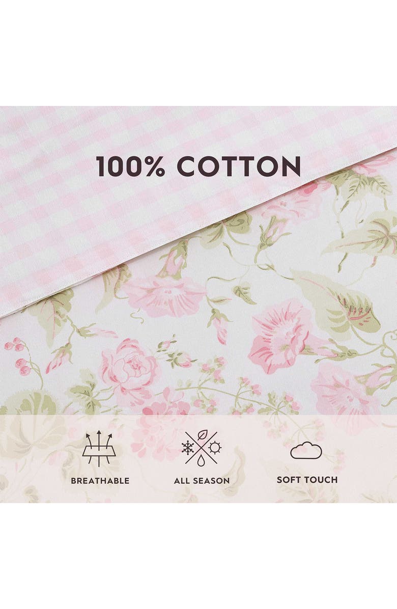 Laura Ashley Morning Gloria 3-Piece Comforter & Sham Set, Alternate, color, Pretty Pink/ Green
