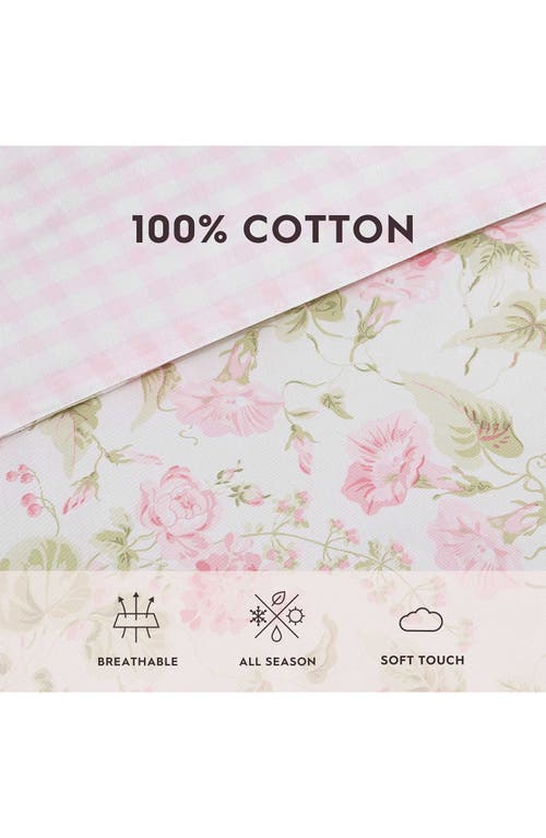 Laura Ashley Morning Gloria 3-piece Comforter & Sham Set In Pretty Pink/green