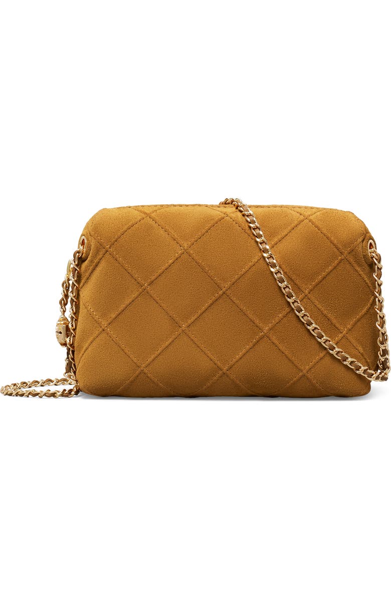 Tory Burch Fleming Soft Suede Crossbody Bag, Main, color, Chicory Brown