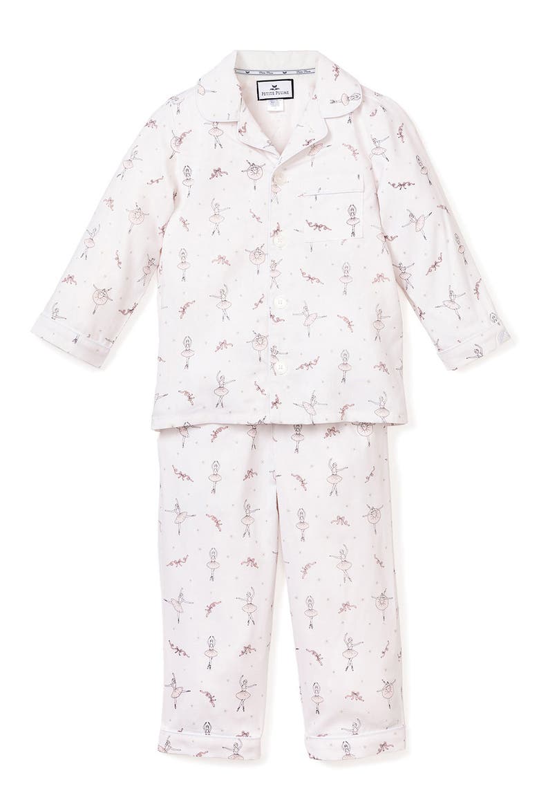 Kids' Sugar Plum Fairy Print Two-Piece Flannel Pajamas, Main, color, WHITE