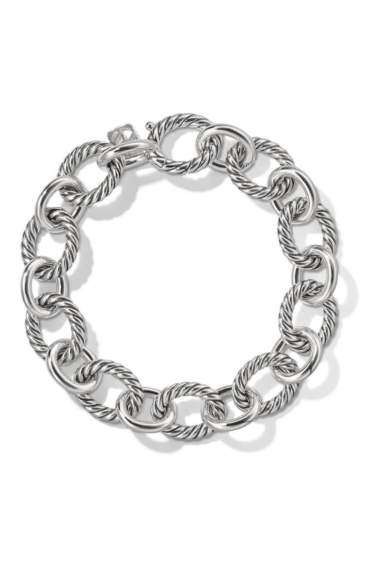 Oval Link Chain Bracelet in Sterling Silver, 12mm, Alternate, color, SILVER