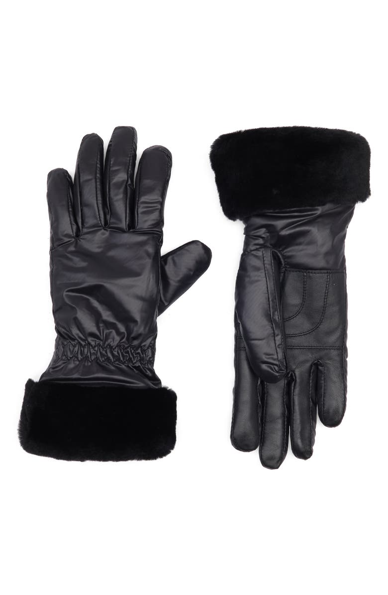 UGG<sup>®</sup> Fontanne Smart Genuine Shearling Trim Gloves, Main, color, 