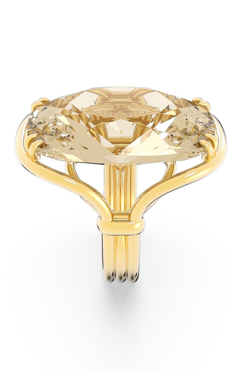 Swarovski Harmonia Crystal Cocktail Ring, Alternate, color, Gold/ Light Topaz
