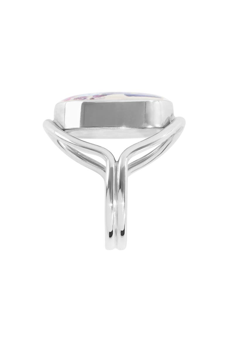 Dried Flowers Oval Ring, Alternate, color, SILVER