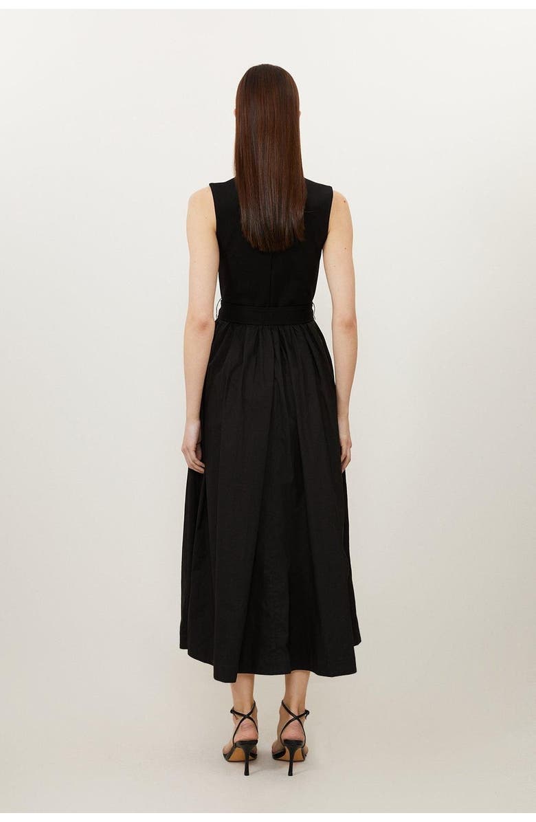Karen Millen Square Neck Belted Maxi Dress, Alternate, color, Black