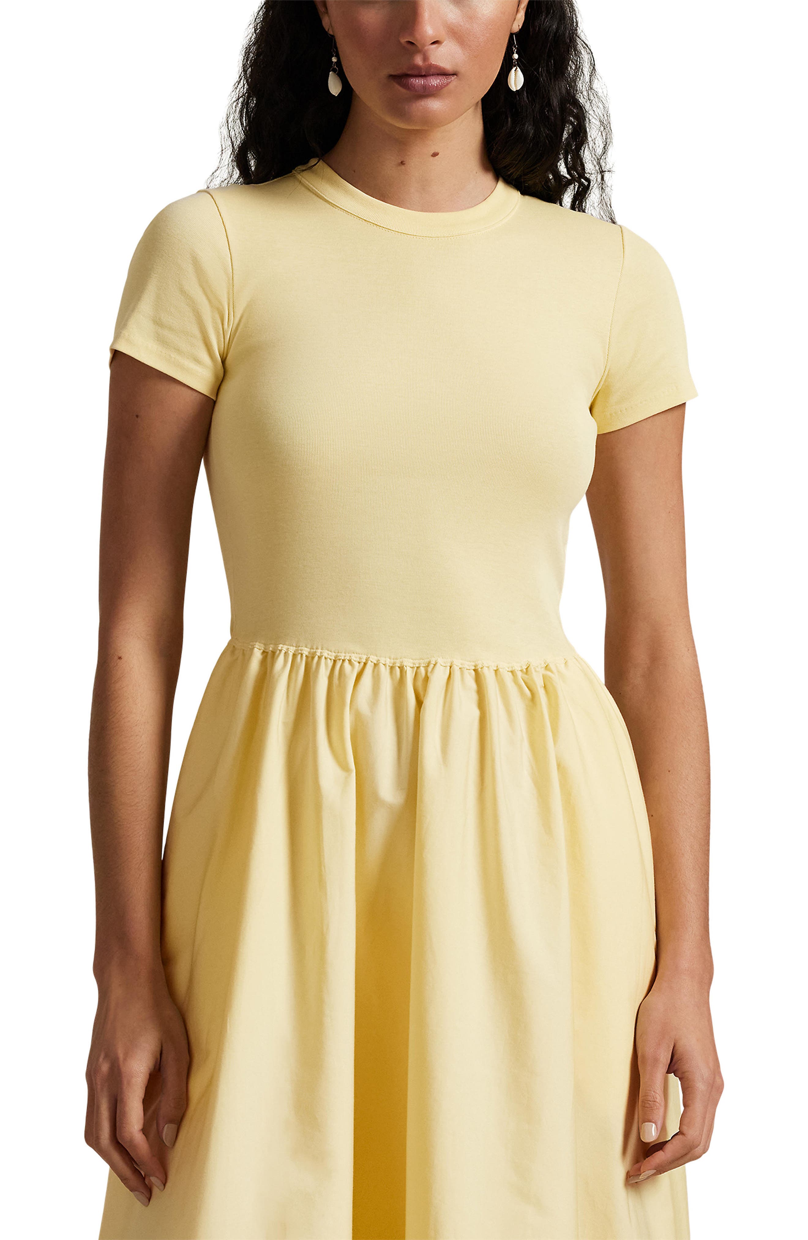 yellow short sleeve midi dress Vintage Inspired Yellow Swing Midi Dress, Summer Womens Short Sleeves Dress, Bridesmaid Dress, Party Dress, Custom Dress, Xiaolizi5981