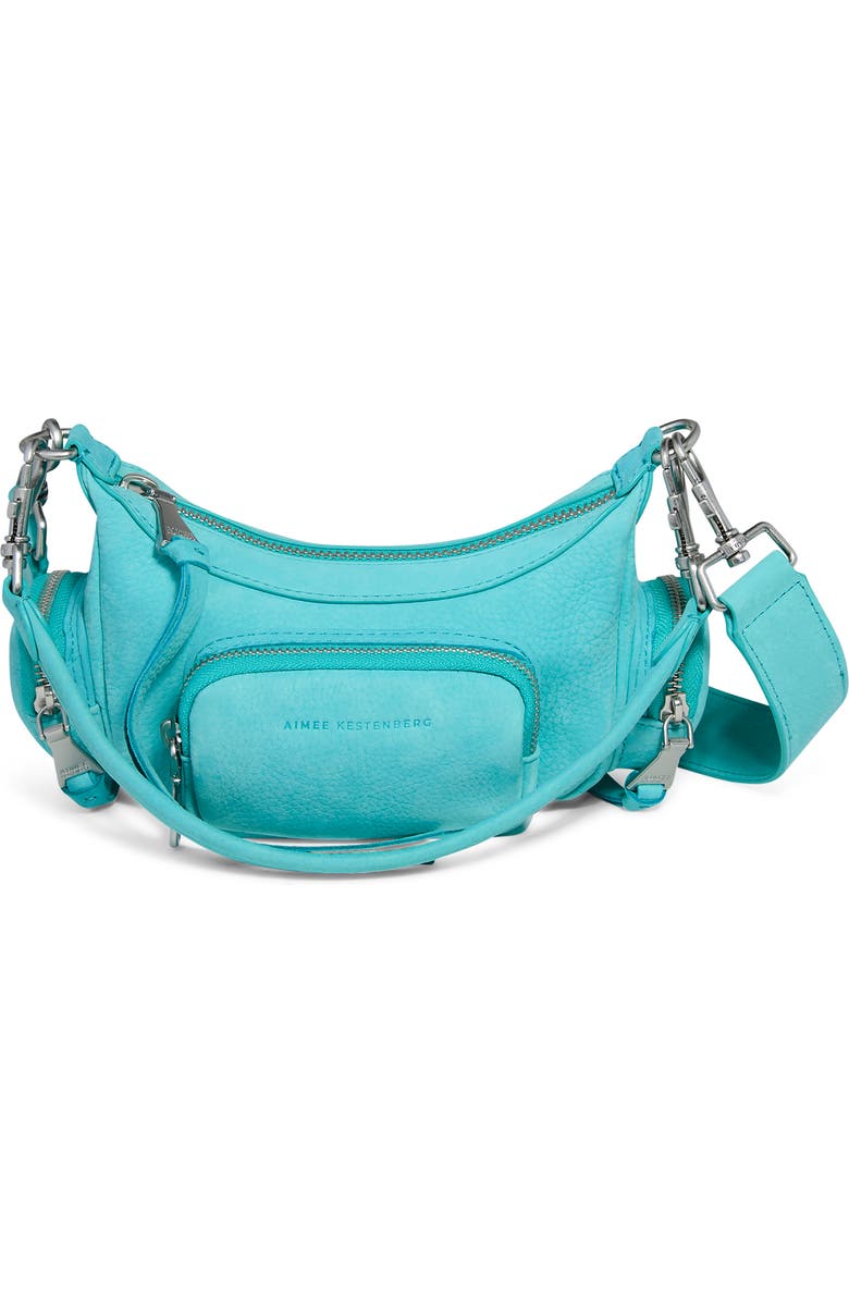 AIMEE Away We Go Mini Convertible Crossbody Bag, Main, color, Ocean Blue Nubuck