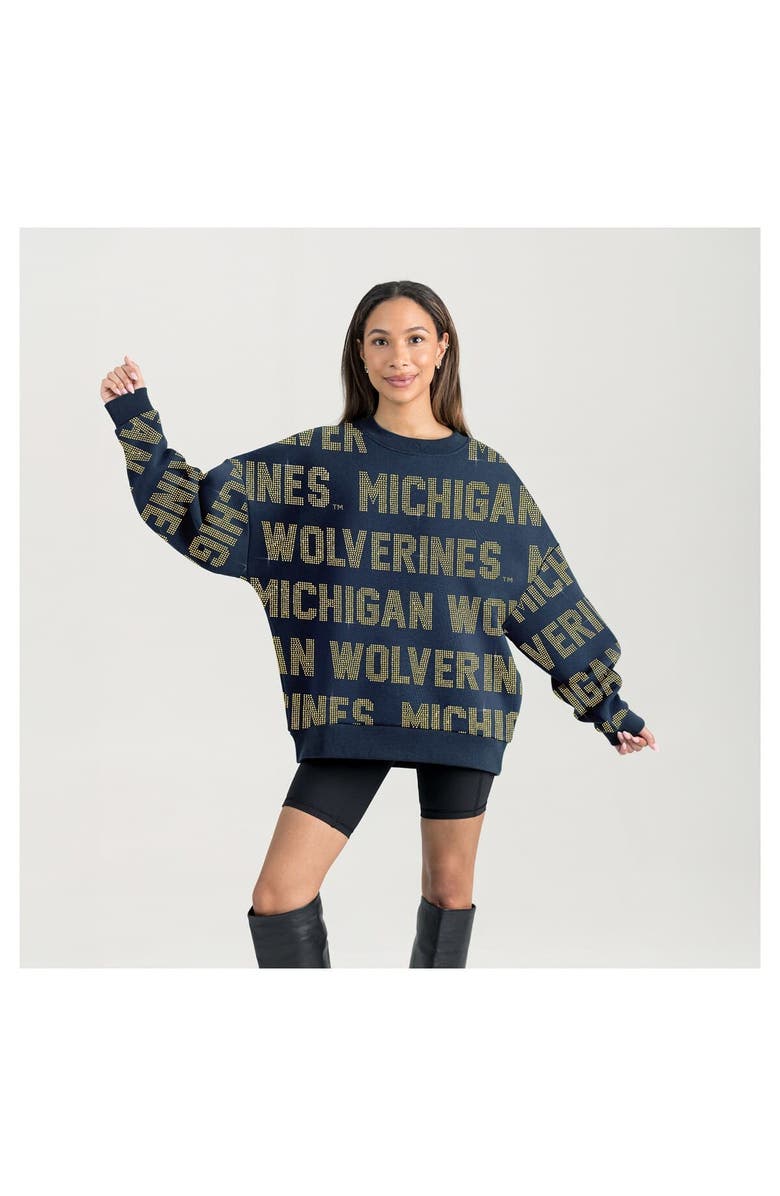 GAMEDAY COUTURE Women's Gameday Couture  Navy Michigan Wolverines Hype Era Sweatshirt, Alternate, color, Navy