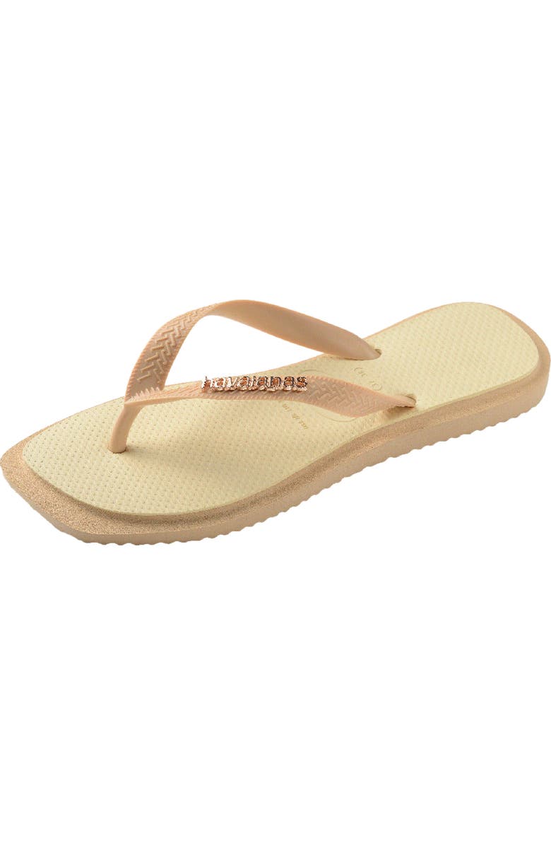 Havaianas Fusion Square Logo Flip Flop, Alternate, color, Golden