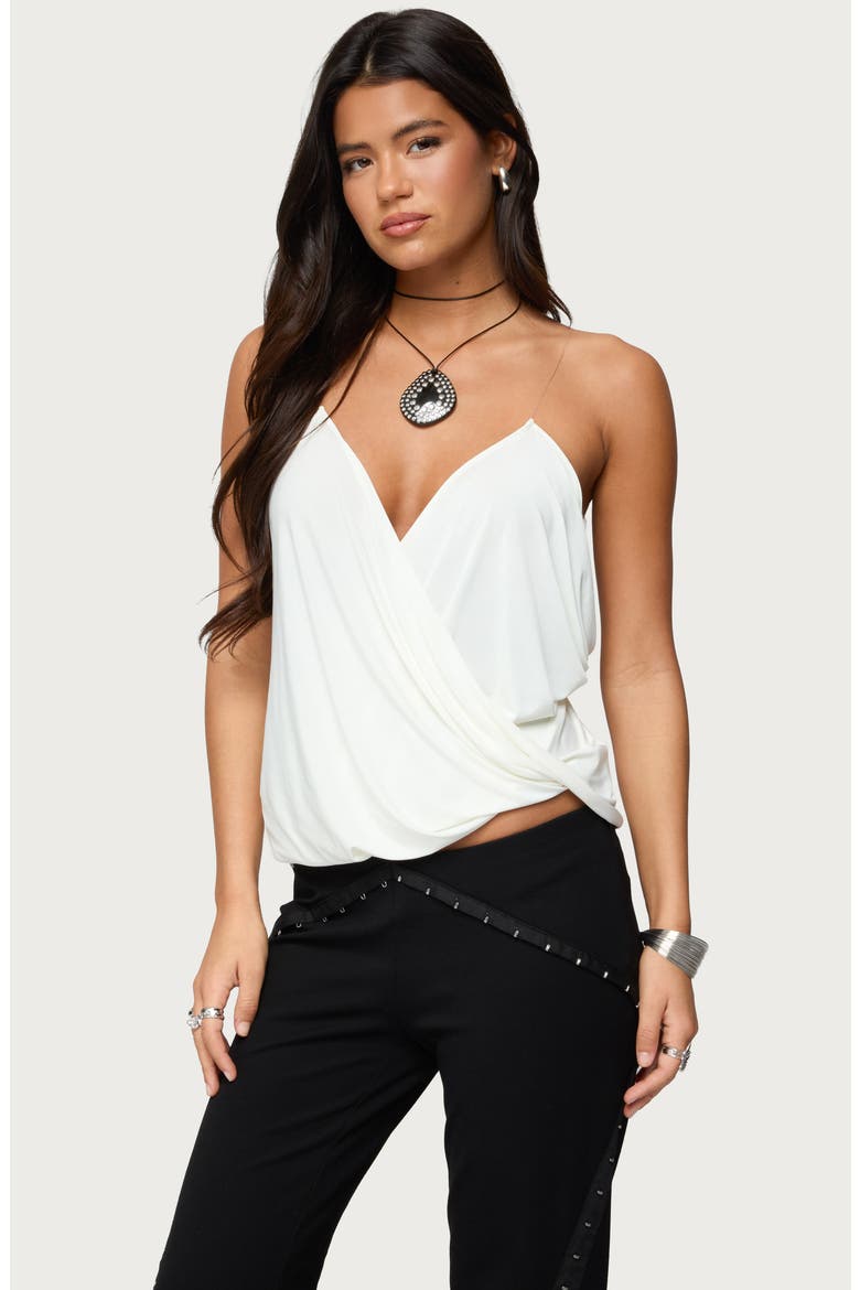Ainsley Wrap Front Top, Alternate, color, WHITE