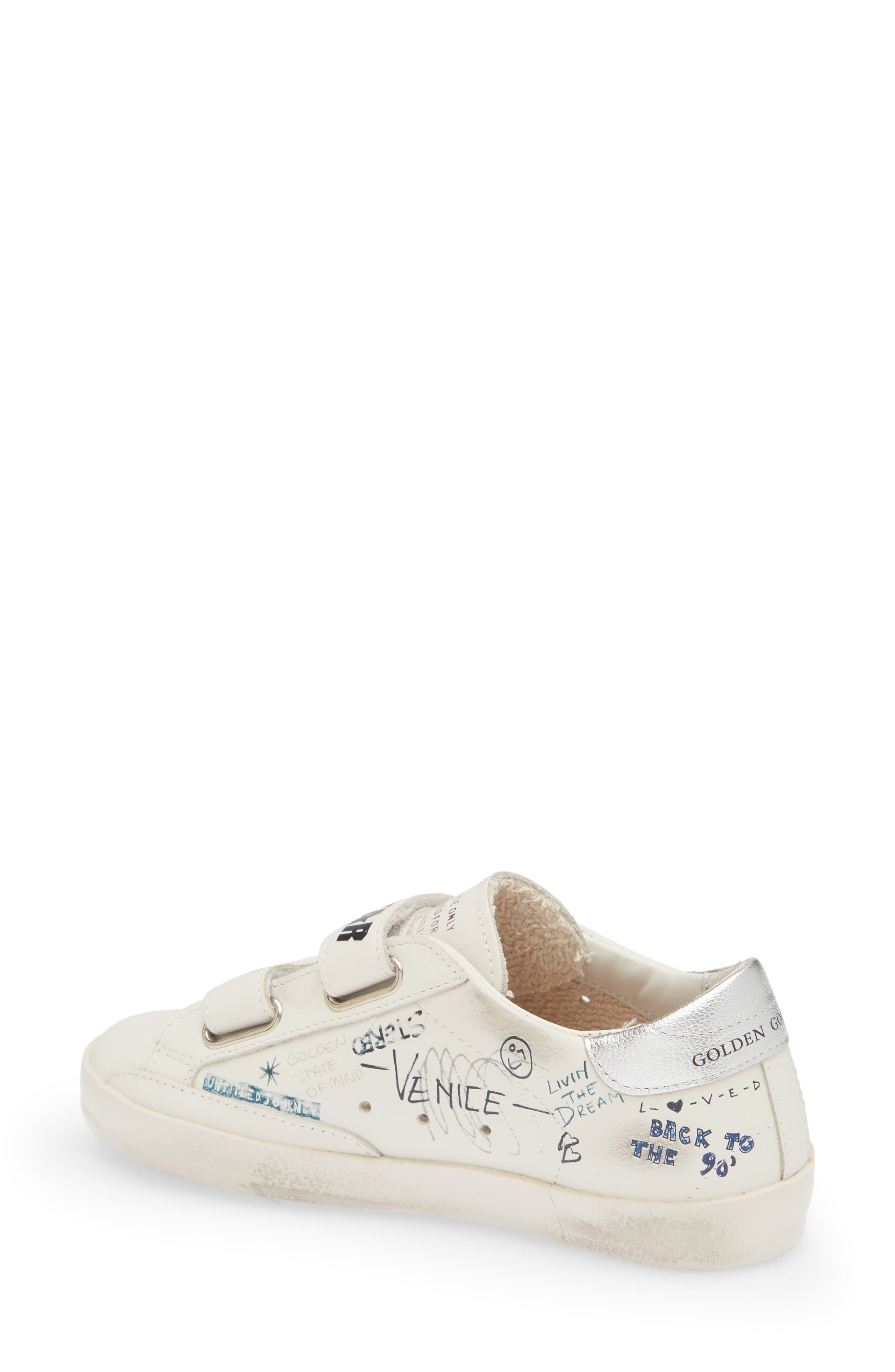 Kids' Old School Sneaker, Alternate, color, WHITE/ ICE/ SILVER
