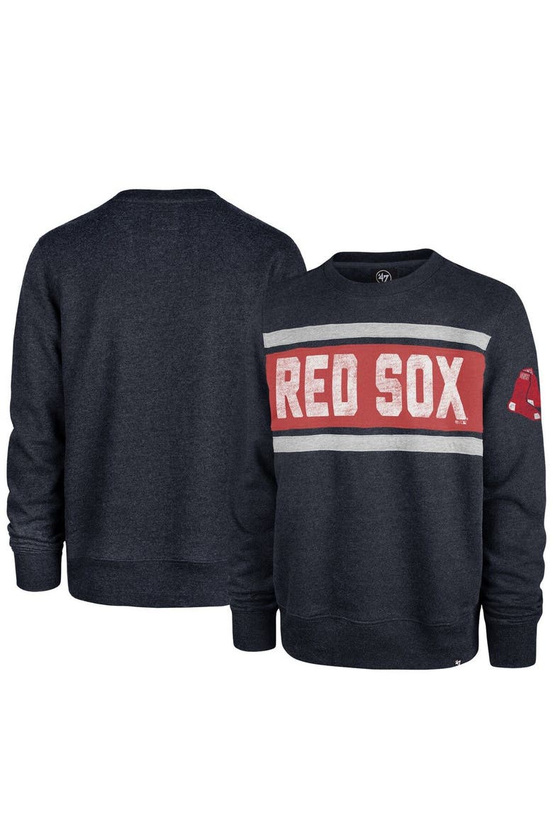 Men's '47 Navy Boston Red Sox Bypass Tribeca Pullover Sweatshirt, Main, color, Heather Navy