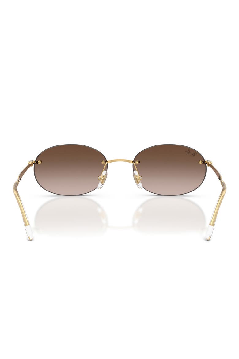 54mm Gradient Rimless Oval Sunglasses, Alternate, color, ARISTA / GRADIENT BROWN