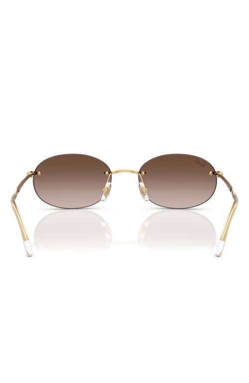 Ray Ban Ray-ban 54mm Gradient Rimless Oval Sunglasses In Brown