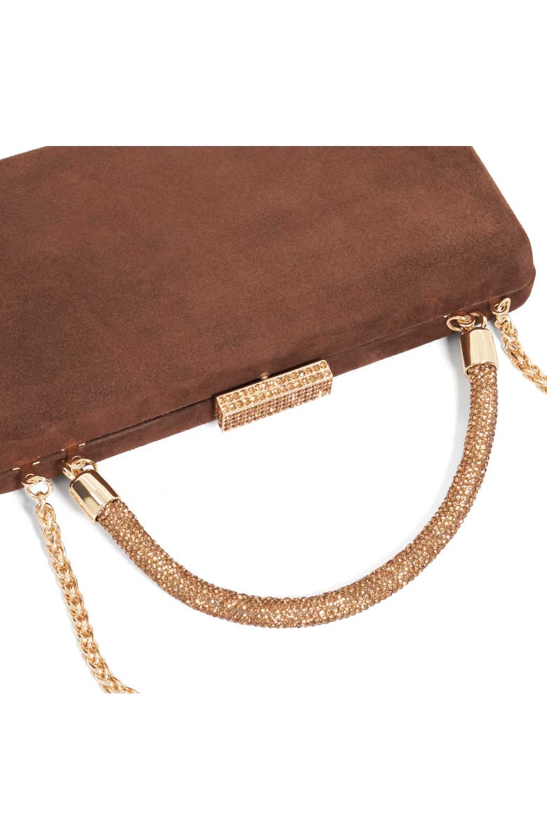 Dune London Beaut Top Handle Frame Clutch, Alternate, color, Brown