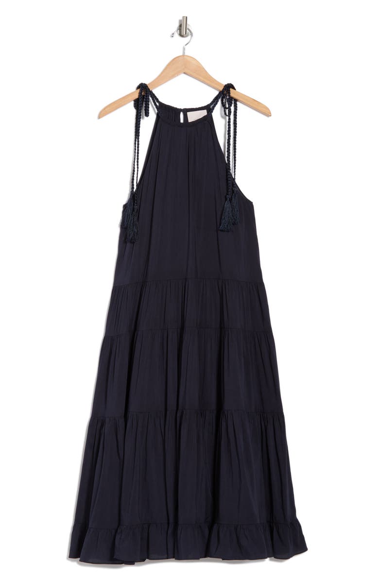 Cinq à Sept Winnie Tiered Trapeze Dress, Alternate, color, Navy