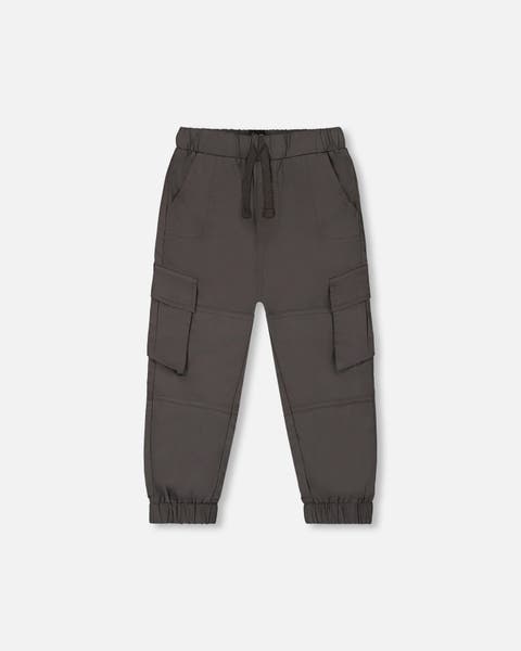 Baby Boy's Parachute Cargo Pocket Jogger Pants Dark Gray