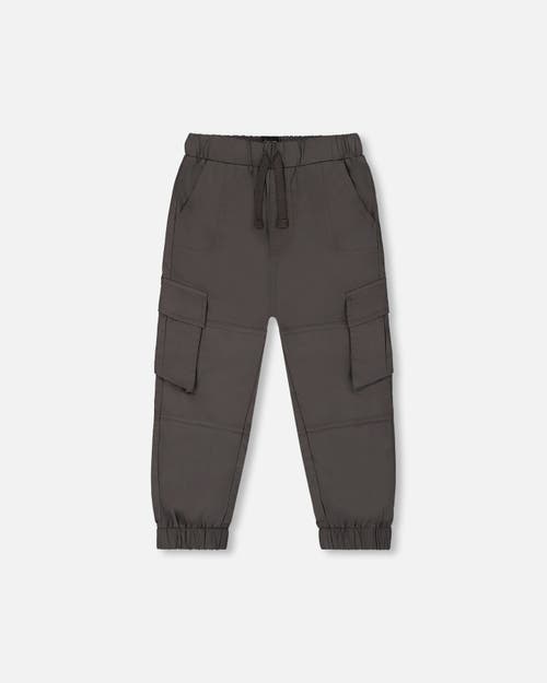 Deux Par Deux Baby Boy's Parachute Cargo Pocket Jogger Pants Dark Gray In Dark Gray